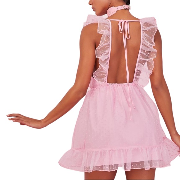 Sugar Thrillz Can't Help Falling Pinafore Dress Pink - Picture 2 of 9